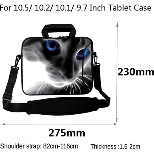 Laptop Tablet Messenger Briefcase Handbag Neoprene 10 Notebook Carry Case Women Mens 10.1" 10.2" 9.7" 10.5" Shoulder Strap Bags