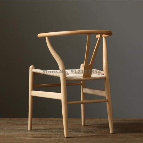Pure Solid Wood Dining Chair Y Chair Beech Wood Back Chair Log Desk Chair Nordic Modern Minimalist Leisure Home Chair