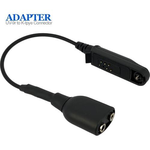 Radio Baofeng UV-9R Plus BF-9700 BF-A58 Adapter Cable Connector for UV-5R BF-888s Walkie Talkie K-Type 2 Pin Headset Microphone