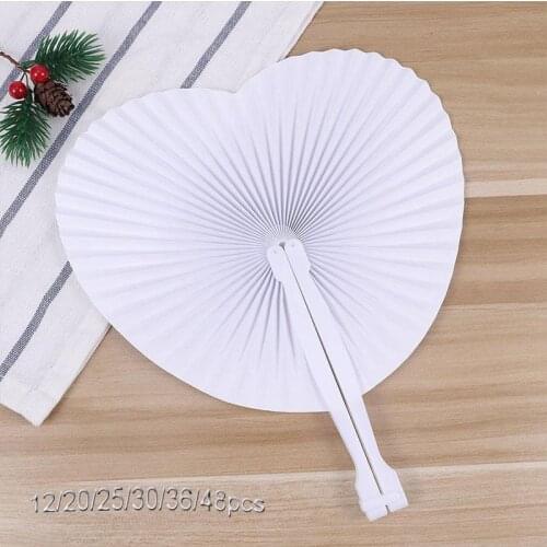 12/20/25/30/36/48 PCS Folding Fan Hand Paper DIY Chinese Folding Fan Decorative Wedding Party Paper Folding Fan DIY Painting