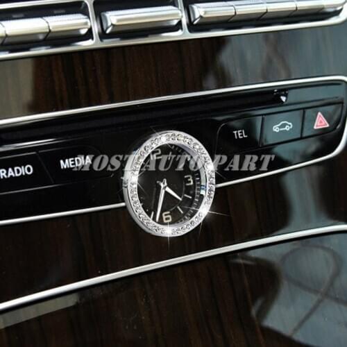 Rhinestone Style Center Console Clock Frame Trim Cover For Benz C Class W205 2014-2020 Car accesories interior Car decoration