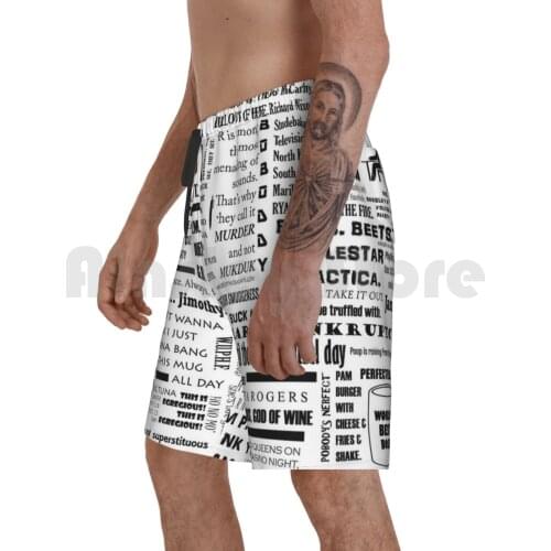 The Office Quotes Graphic Beach Shorts Men Beach Pants Swim Trunks The Office Michael Dwight Schrute Pam Beesly Jim