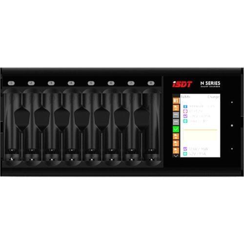 ISDT N8 18W 1.5A 8 Slots LCD AA/AAA Quick Charger for LiIon LiHv Life NiMh Nicd Nizn RC Models Part Accs