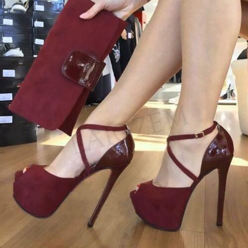 BERZIMER Women Platform Sandals High Heels Stiletto Zapatos Hombre Patchwork Pumps Ladies Shoes Woman Chaussure Size 44 50 52