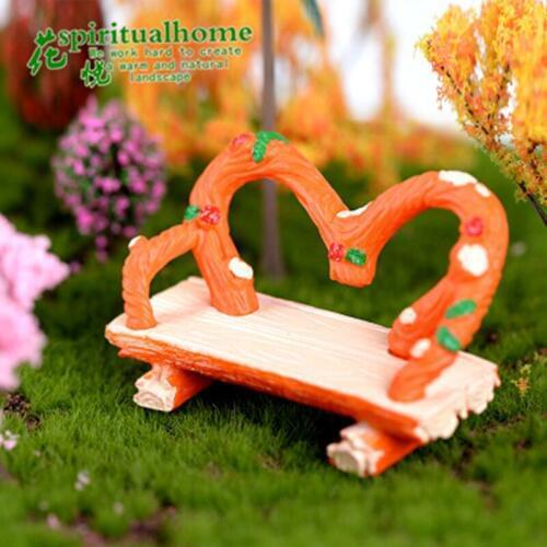 ZOCDOU 1 Piece Tablet Chair Park Public Garden Rattan Bench Stool Model Small Statue Figurine Crafts Figure Garden DIY Ornament