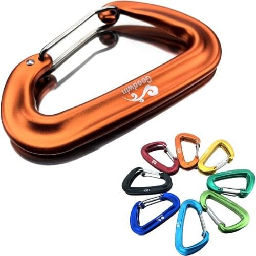 Outdoor Climbing Aluminium Alloy D Shape Buckle Carabiner Survial Key Chain Climb Hook Clip Backpack Buckle Keychain 1pc
