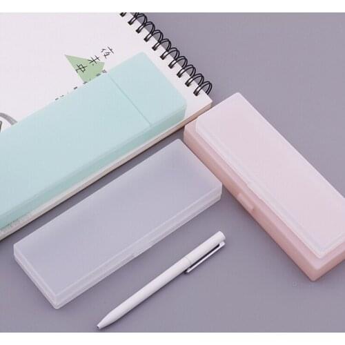 1PC Multifunction Pure Color Plastic Student Pencil Case Home Office Storage High Quality Stationery Pouch Office Supply