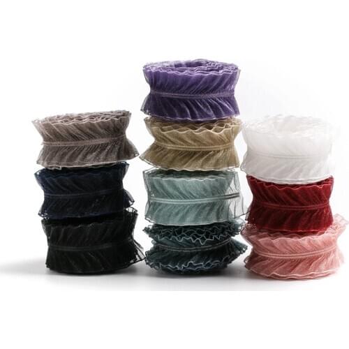 10yards/lot 16mm Wrinkle Organza Ruffle Ribbon for Hair Accessorries DIY Supplies Bouquet Gift Wrapping Party Decor