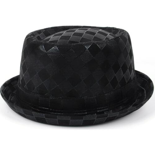 100% Leather Men Fedora Hat Flat Pork Pie Hat For Gentleman Dad Bowler Porkpie Jazz Hat Big 4Size S M L XL