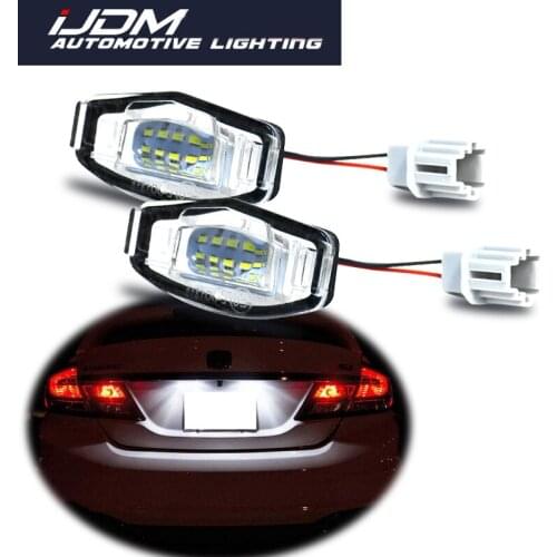 2pcs 6000K Xenon White 18 LED License Plate Lights For Acura RL TSX RDX ILX For Honda Civic Accord Number License Plate Lights