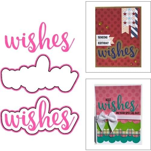 2020 New English Words Wishes and Shadow Metal Cutting Dies For DIY Decoration Greeting Card Paper Album Scrapbooking No Stamps