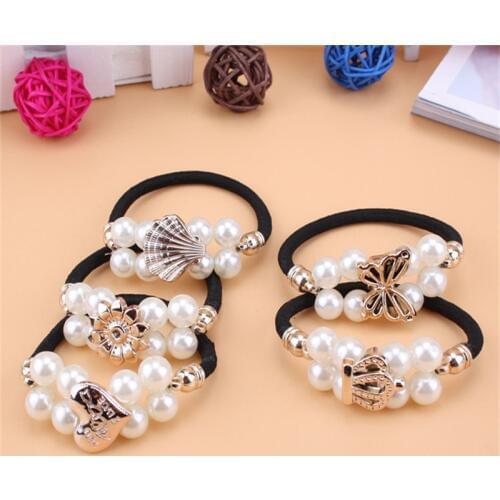 Limited Promotion Adult Headband Floral Rayon Women Fashion Pearls Bow Elastic Hair Bands For Girls Crown Hair Accessories