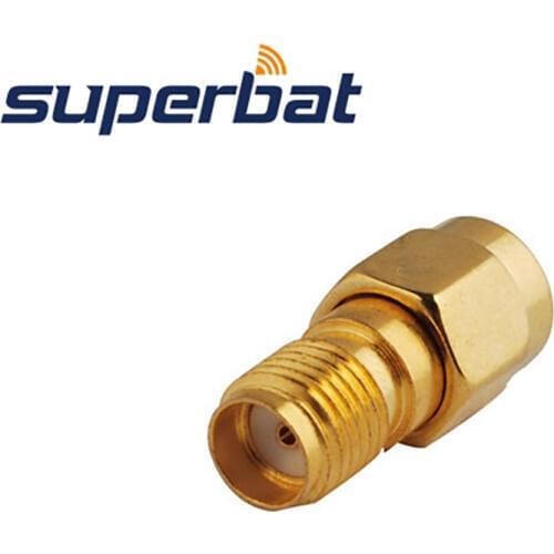 Superbat 5pcs RP-SMA to SMA Adapter RP-SMA Plug to SMA Jack Straight-Long Version RF Adapter