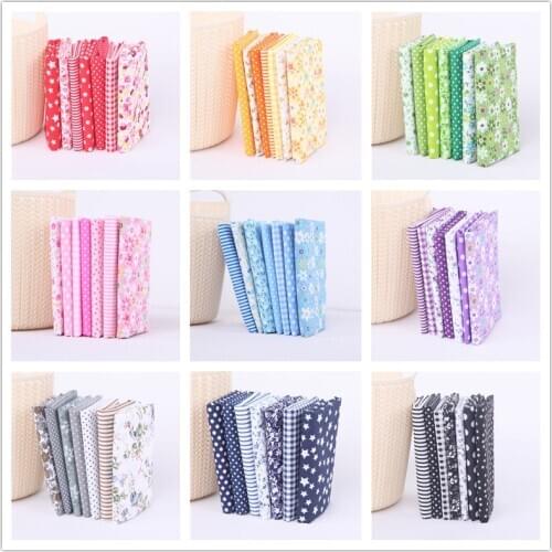 7pcs Cotton Fabric Printed Cloth Sewing Fabrics for Patchwork Needlework DIY Accessories Handmade Material Fabric Scraps 50x50cm