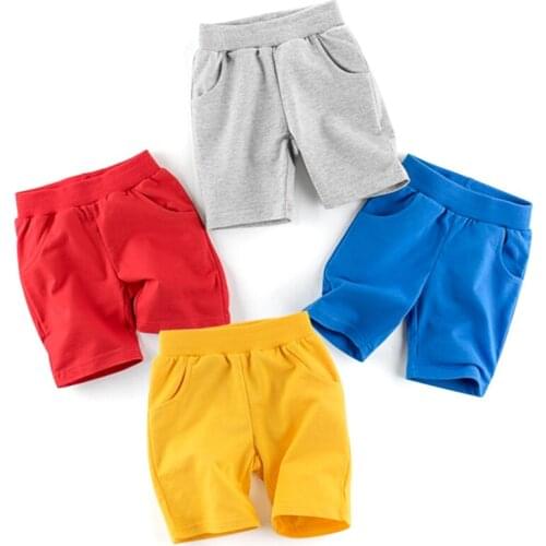 9colors Kids Short Pants Boys Summer Cotton Solid Plain Outdoor Sweatpants Children boy Shorts Infants Pants 2-9Y