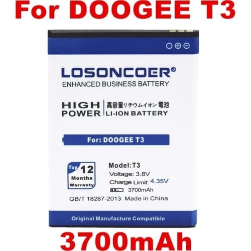 LOSONCOER 3700mAh For Doogee T3 Mobile Phone Battery