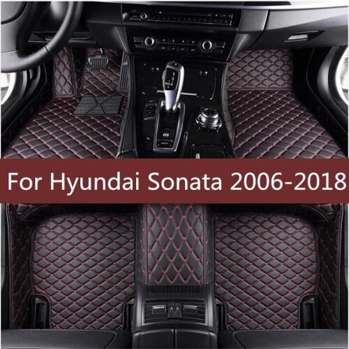 Car Floor Mats Flash Mat Leather Custom Foot Pads Automobile Carpet Car Cover For Hyundai Sonata 2006-2014 2015 2016 2017 2018