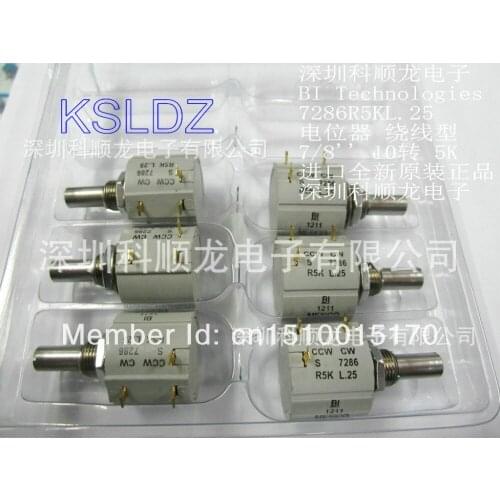 BI TECHNOLOGIES/TT ELECTRONICS 7286R5KL.25 Precision Potentiometers 5KOHM, 2W original New