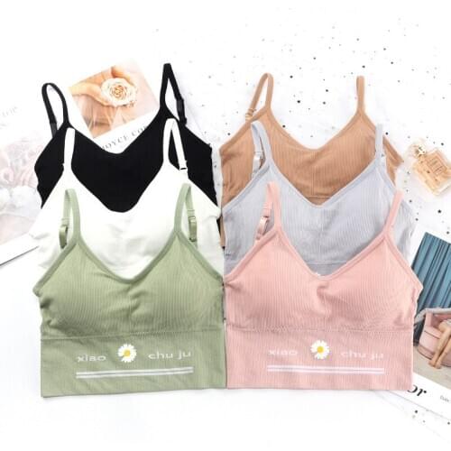Womens Cotton Underwear Tube Top Bra Sexy Top Womens Sports Bra Womens Sling Tank Up Seamless Thread Bra Female Sexy Lingerie