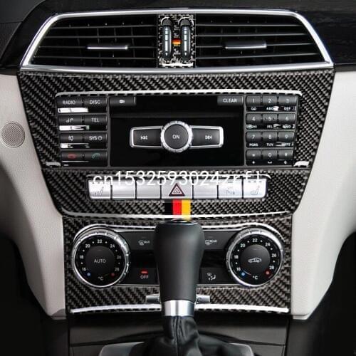 For Mercedes Benz C63 old C-class W204 C200 C260 C300 c180k interior modification carbon fiber central control panel