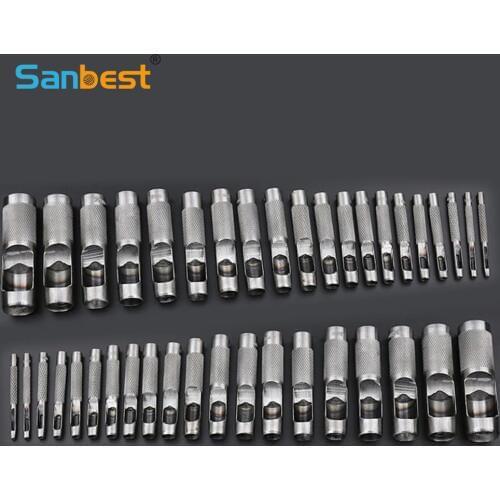Sanbest Leather Craft Hole Punch Tool, Thick Steel Craft Round Belt Paper Canvas Clothes Punching DIY Puncher AT00002