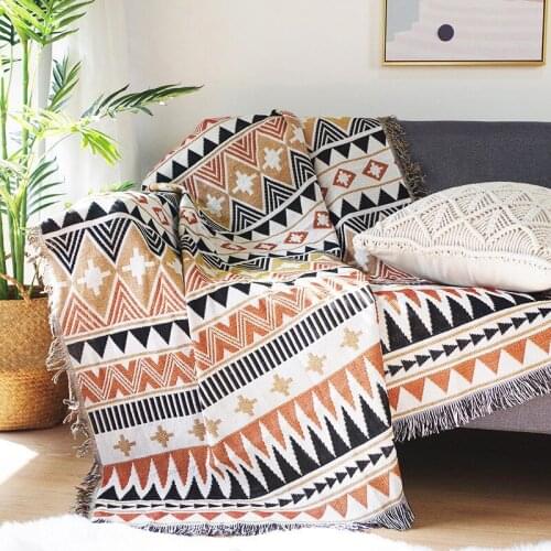 European Geometry Throw Blanket Sofa Slipcover Cobertor On Sofa/beds Travel Non-slip Stitching Blankets