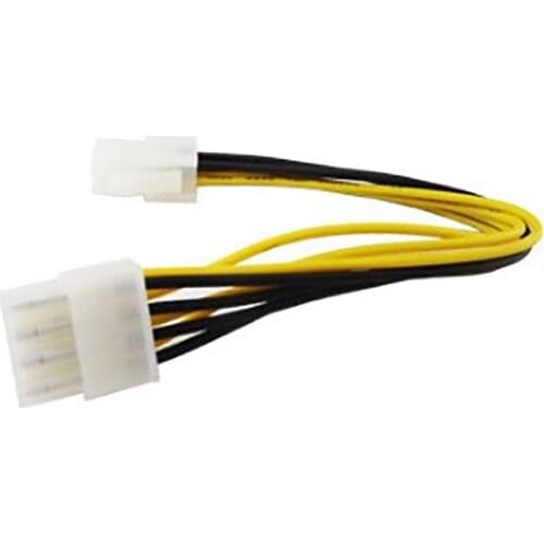 18Cm 4 Pin To 8 Pin Motherboard Cpu Power Cable ATX 4 Pin Male to 8 Pin Female EPS Power Cable Cord Adapter CPU Power Supply 1PC