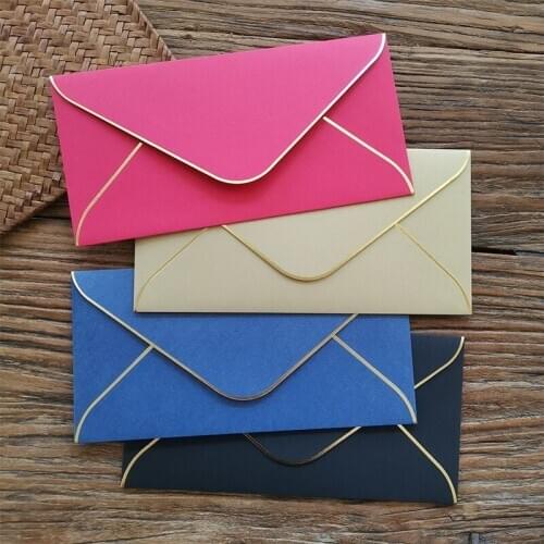 10 Pcs/Lot Business Thick Envelope Customizable Custom Paper Packaging Bags Bronze LOGO Company Retro Currently