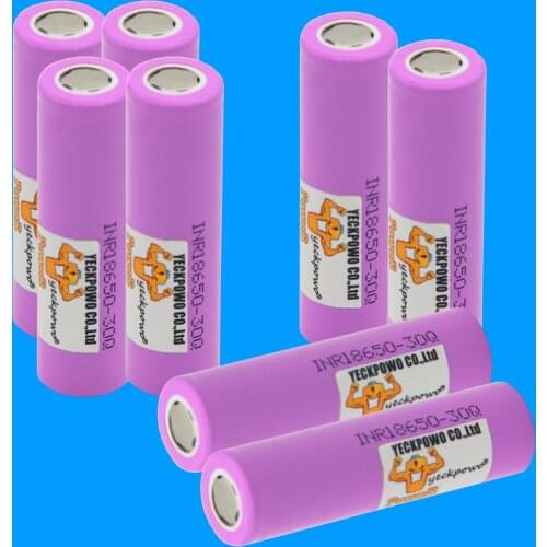 YECKPOWO INR18650 30Q battery lithium li-ion batteries 3000mah 3.7V 10C Russian Warehouse Fast delivery / 18650 battery charger