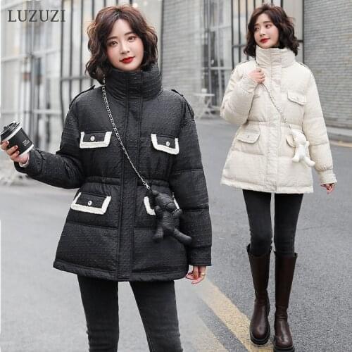 LUZUZI 2021 New Winter Lightweight Down Jacket Womens Mid-Length Slim White Duck Down Coat Thick Warm Parkas