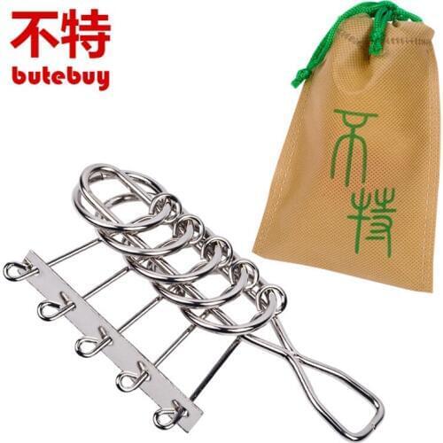 Tuba 5 interlocking Metal Wire Puzzle IQ Mind Brain Teaser Puzzles Game For Adults And Kids Eeducational Toy