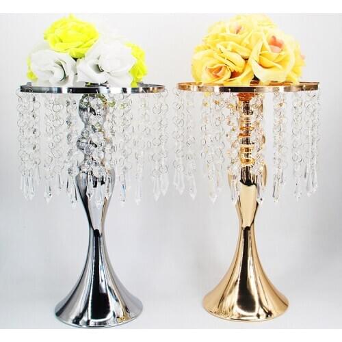 Metal Candle Holders Flowers Vase Crystal Tray Road Lead Candelabra Centerpieces Wedding porps Christmas decoration