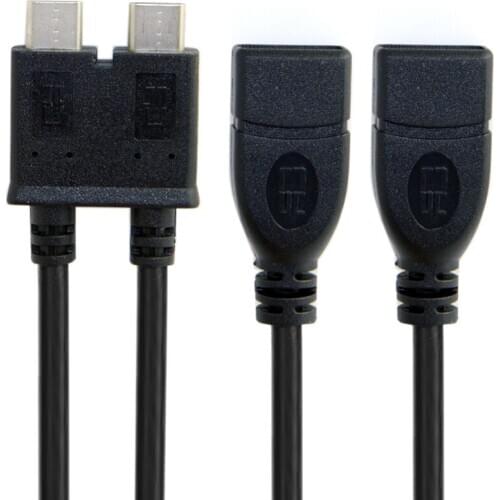 MLLSE Dual Cable USB 3.1 Type-C to 3.0 A Female OTG Data Cable for 13" Macbook Pro AP1808