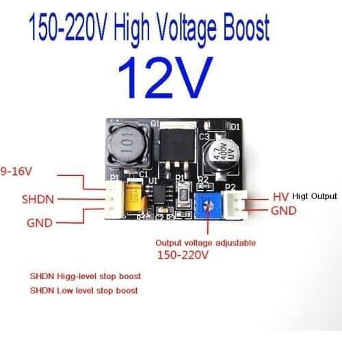 DC 12v to 170V 150v-220V High Voltage Boost DC Power Module for Nixie Tube Glow Magic Eye MAX1771