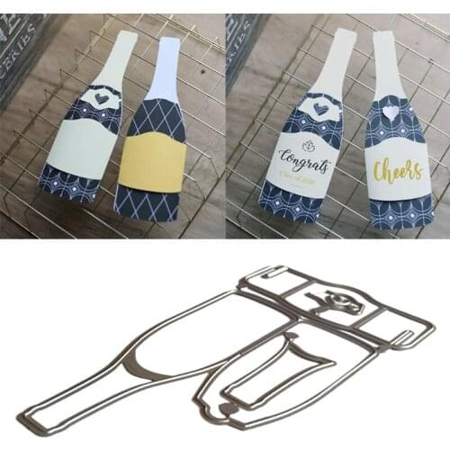 H55A Wine Bottle Set Carbon Steel Cutting Dies DIY Scrapbooking Photo Album Embossing Paper Cards Making Stencil Decorative