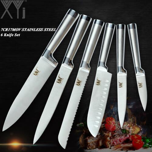 XYj Top Quality Stainless Steel Kitchen Knive Sets Fruit Vegetable Bread Meat Knife Non-Stick Blade Effort-Saving Handle Knives