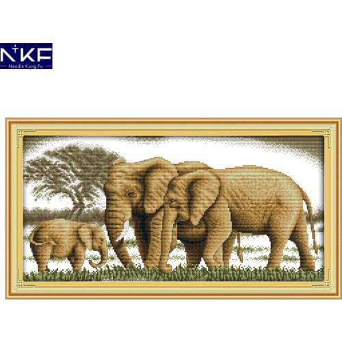 NKF A happy family animal style needlecraft Chinese cross stitch embroidery sets Christmas stockings for home decoration