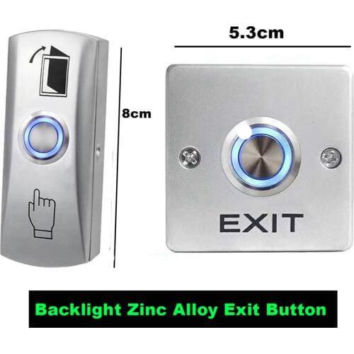 Backlight Zinc Alloy GATE DOOR Exit Button Exit Switch For Door Access Control System Door Push Exit Door Release Button Switch
