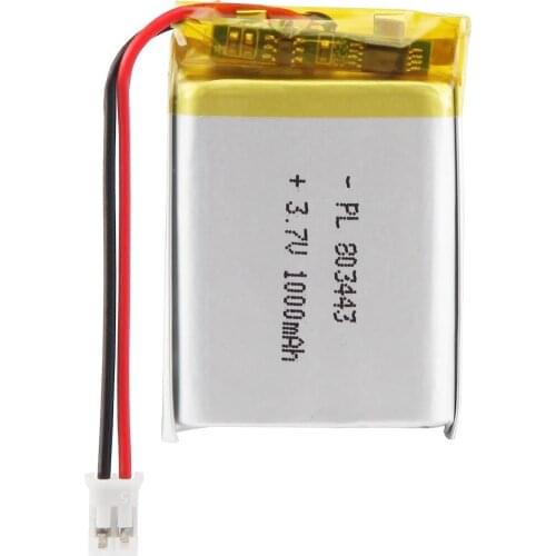 Mejuew 3.7V 1000mAh 803443 Rechargeable Lipo Battery with JST Connector