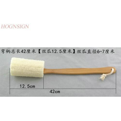 Factory Direct Bamboo Curved Handle Loofah Bar Bath Brush Back Bathing Cleaning Body Cleansing Loofahs Tool Stress Relax