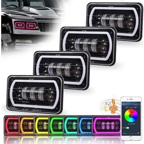 RGB Halo Seal Beam H4651 H4656 H6545 H4668 Replacement Headlamp for Chevrolet-Ford-Kenworth Peterbilt Semi Truck