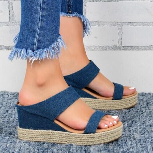 Shoes Women Sandals Summer Solid Thick Bottom Flat Sandals Women Fashion Ladies Shoes Print Sandals