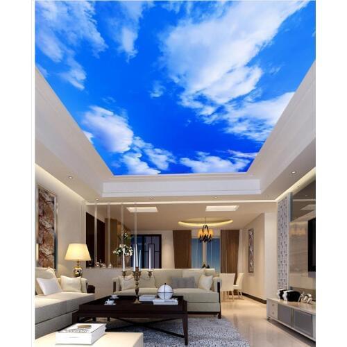 Blue and white living room bedroom ceiling 3d wallpaper living room Non woven roll Home Decoration parded papel