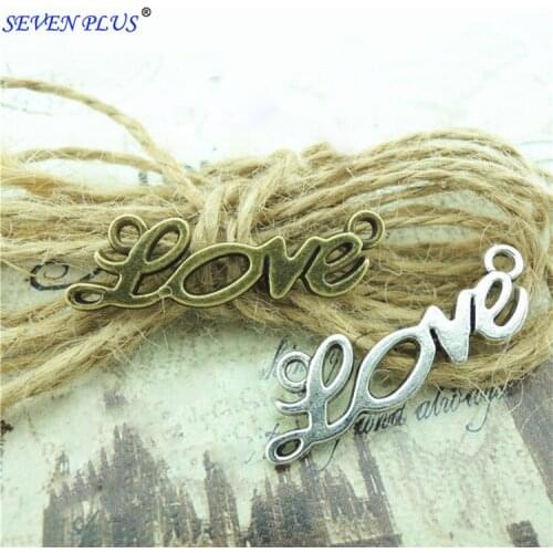 High Quality 10 Pieces/Lot 33mm*10mm Bracelet Connector Love Letter Charms For Jewelry Making