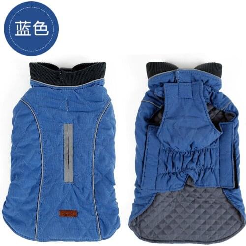 Quilted Reflective Pet Dog Cloth Hot Selling Retro Design Bulk Big Dog Clothes Jacket Coat