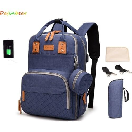 Multifuncational Large Capacity Baby USB Diaper Bag Backpack Organizer Bags Maternity Baby Bag For Mom Bags Stroller Diaper Bag