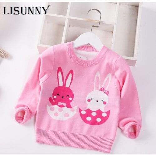 Girls Sweater 2021 Autumn Winter Baby Knitted Coat Jumper Children Sweaters Fashion Toddler Pullover Kids Clothes Cartoon 1-8y