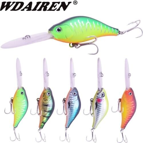 1Pcs Wobbler Fishing Lure Big Crankbait Minnow Bass Trolling Pike Carp Lures 5 Colors 10.5cm 15g Artificial Hard Bait Tackle