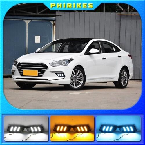 1Pair For Hyundai MISTRA 2017 2018 2019 LED Daytime Running Light Turning Signal Lamp DRL Day Light Front Bumper Fog Light