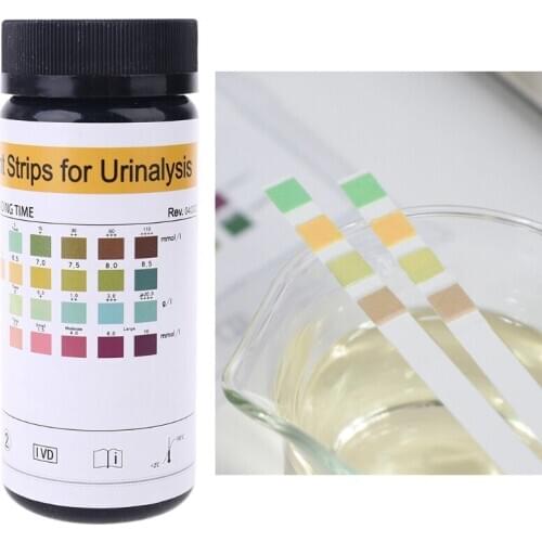 100Pcs URS-4K Glucose pH Protein Ketone Blood Urine Test Strip Reagent Strip For Urinalysis With Anti-VC Interference Ability